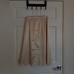 Champagne satin maxi skirt